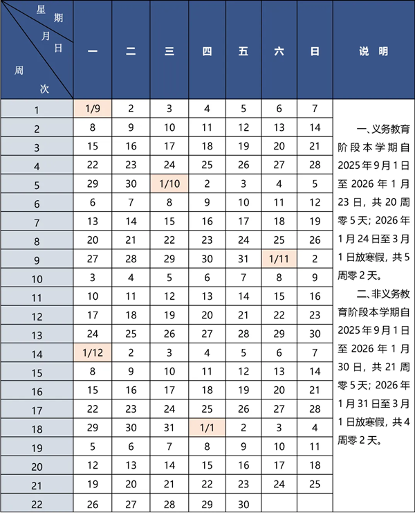 2026年广东中小学寒假放假时间表,广东寒假放多少天