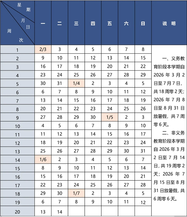 2026年广东中小学寒假放假时间表,广东寒假放多少天