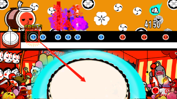 太鼓达人蓝色鼓点示意