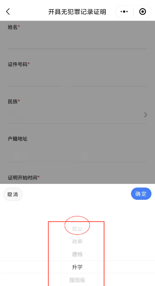 天津公安民生服务平台二次确认界面