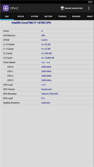 CPU-Z SoC信息界面截图
