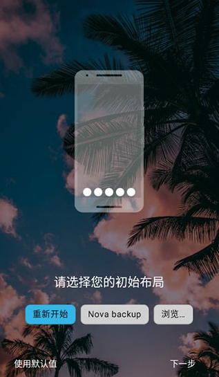 Nova Launcher初始布局设置界面