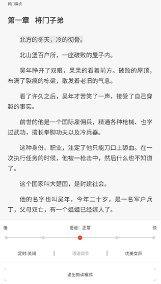 17K小说听书界面