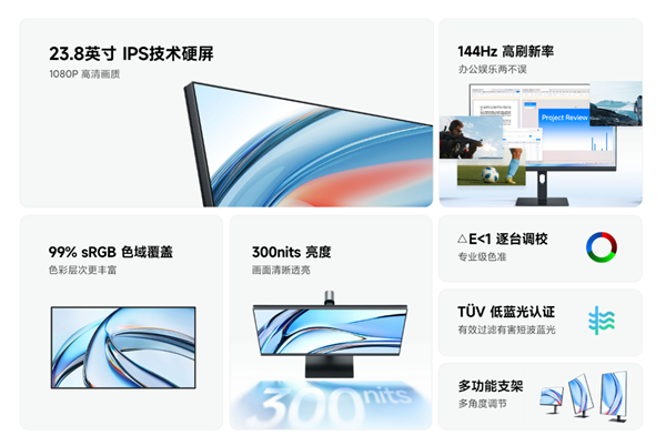 首发519元!小米推出REDMI显示器A24多功能支架版2026