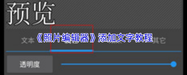 照片编辑器怎么添加文字
