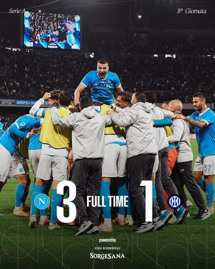 终结连续5场交锋不胜!那不勒斯3-1国米,时隔两年半再胜对手