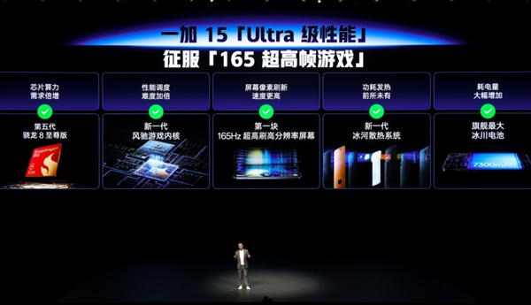全球首发165Hz高分高刷屏 一加15发布：3999元起