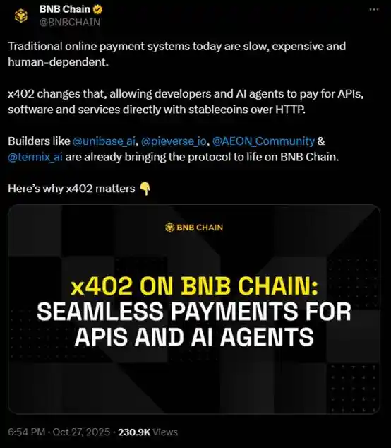 各链布局 x402 赛道