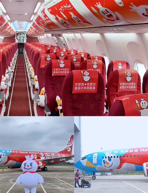 两架蜜雪冰城“痛机”今日首飞 从里到外全是雪王 网友建议把奶茶卖到天上