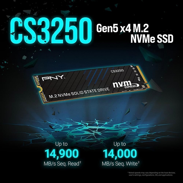 跑满14.9GB/s!PNY发布旗舰PCIe5.0 SSD:1TB 894元起