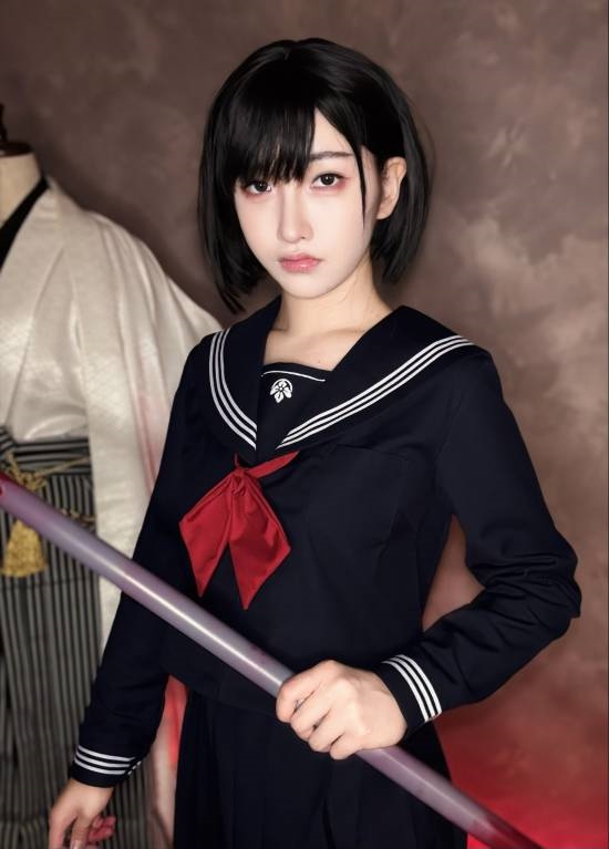 《寂静岭f》美女cos分享:黑袜JK 绝美侧颜