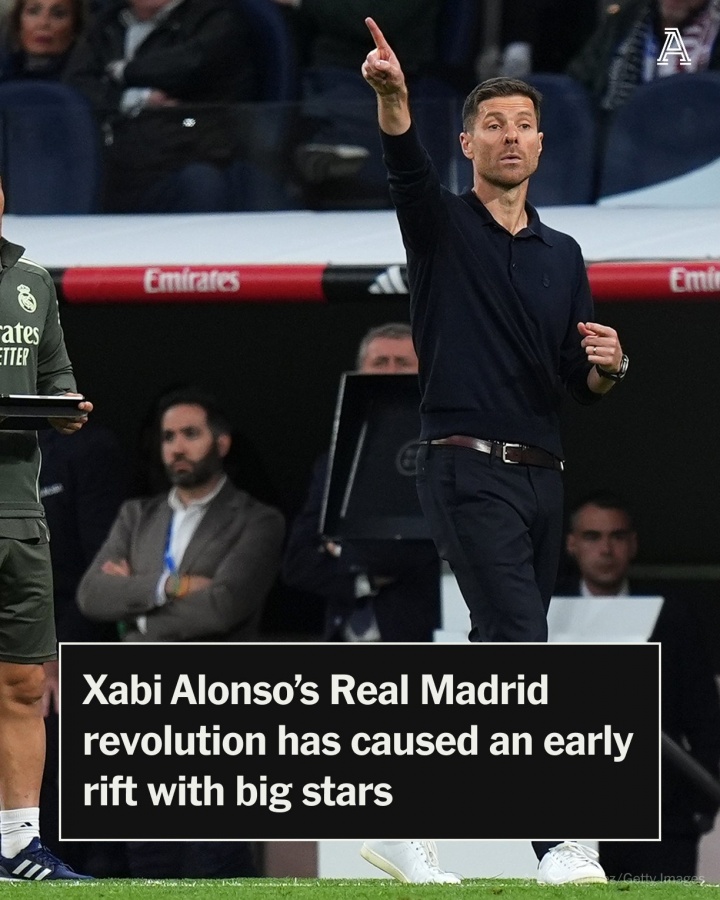 TA:阿隆索在改变皇马更衣室的坏习惯,几周来与部分球员关系紧张