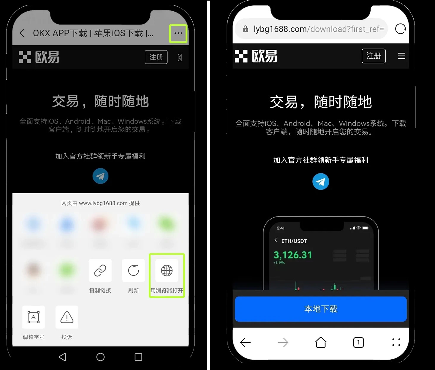浏览器打开示意图