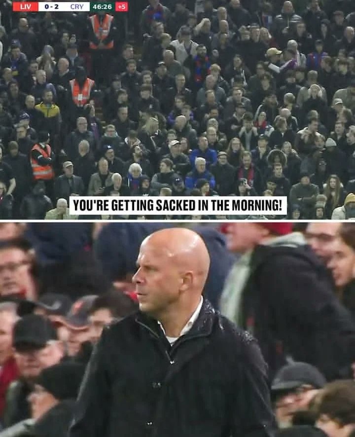 利物浦联赛杯出局!水晶宫球迷比赛中嘲讽斯洛特:你明早就下课