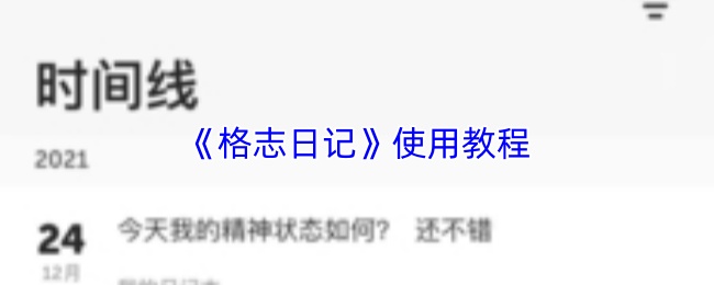 格志日记使用指南