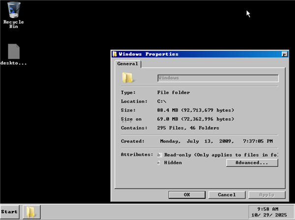 体积缩小99.5% Win7系统极限压缩到69MB:就剩个壳了