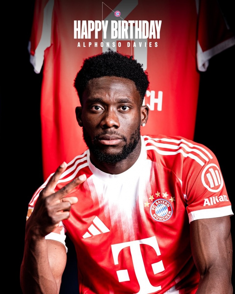 拜仁官方为阿方索-戴维斯庆生：我们迫不及待想看到你重返赛场！