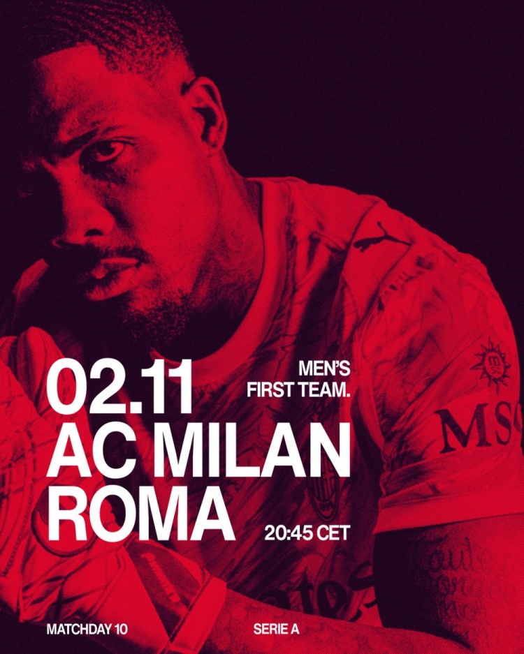 强强对话⚽米兰发布对阵罗马海报：任务是全取三分！