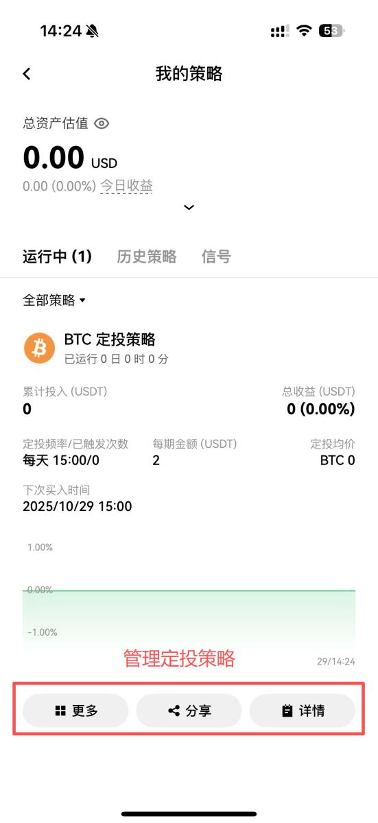 OKX 定投教学:管理定投策略或停止