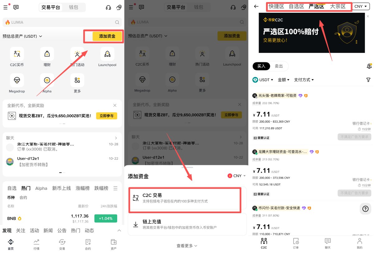 币安C2C买币教学