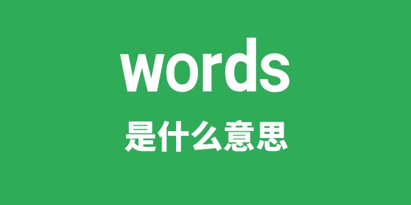 words是什么意思 中文怎么读 翻译怎么说