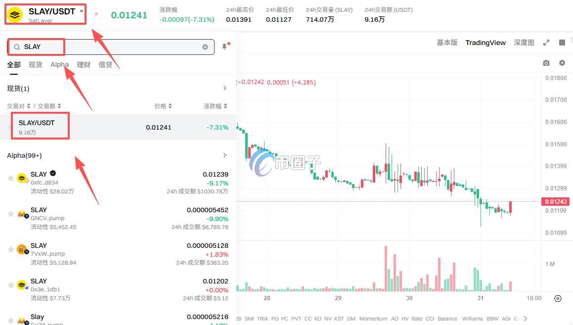 SLAY/USDT 交易对展示