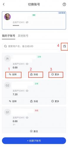 进入子账号管理页面