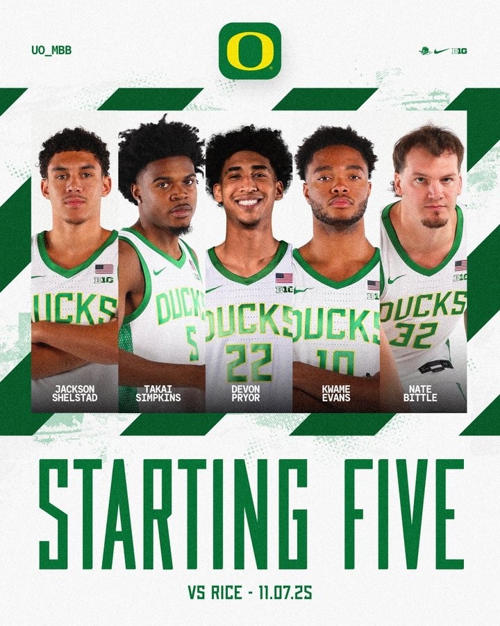 今天替补了！俄勒冈大学VS莱斯大学：林葳不在首发名单