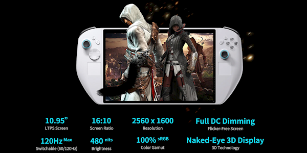 终于看到第二款Lunar Lake掌机!不知名小牌子 11寸巨型裸眼3D屏幕