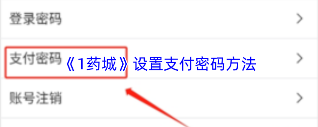 1药城怎么设置支付密码？