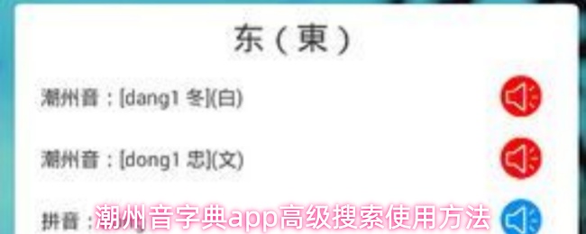 潮州音字典App高级搜索功能使用指南