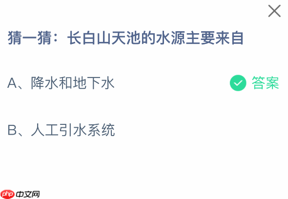 长白山天池水源解析