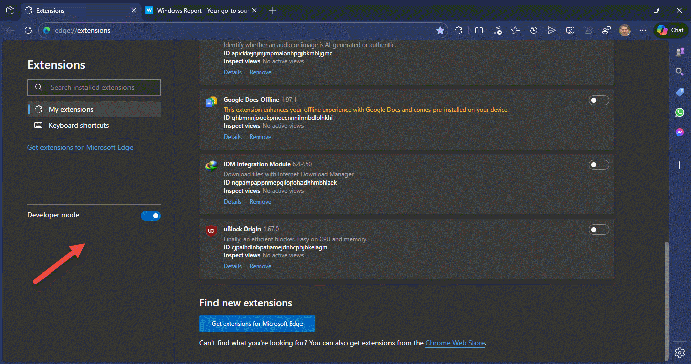 微软 Edge Canary 测试版隐藏“允许来自其他商店的扩展”选项，实测 Chrome 商店插件仍可安装