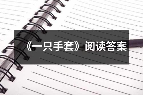 《一只手套》阅读答案