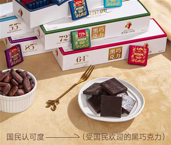 买一发三  怡浓金典黑巧克力纯可可脂礼盒装140g 13.9元
