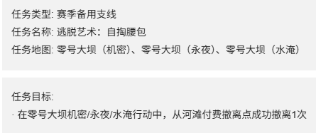 三角洲行动s7逃脱艺术自掏腰包任务怎么做