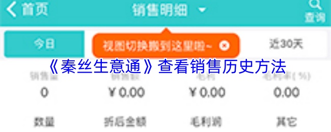 秦丝生意通如何快速查看销售历史