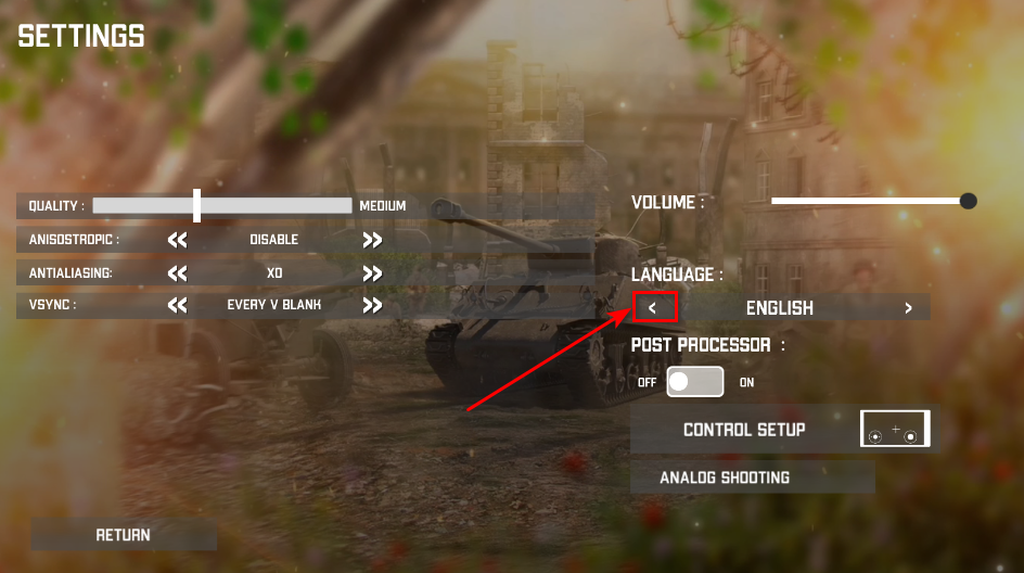 欧洲前线重制版语言选择界面