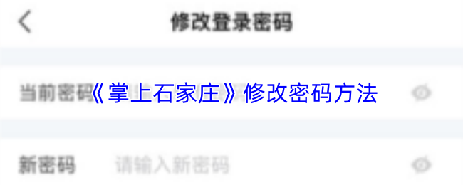 掌上石家庄怎么改密码