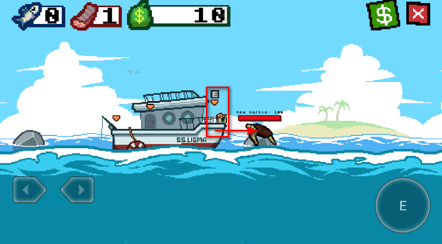 海上餐厅刮鱼鳞投喂海龟界面