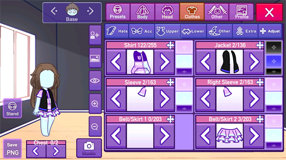 加查星云服装选择界面