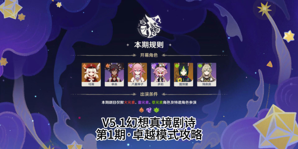 原神5.1幻想真境剧诗平民配队过关 原神5.1幻想真境剧诗阵容推荐