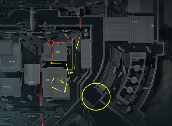 猛攻与潜行路线示意图