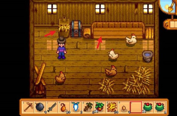 星露谷物语怎么取出谷仓的草