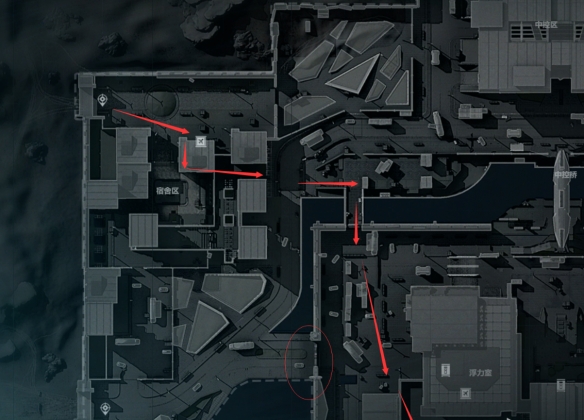 三角洲行动航天基地宿舍楼出生点跑刀路线一览