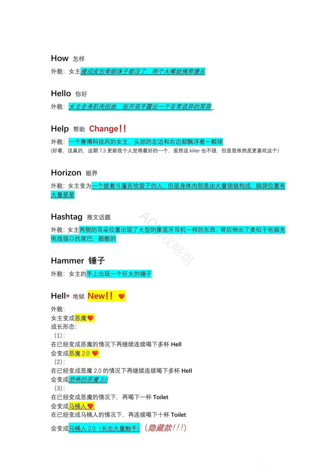 异常咖啡机2单词大全