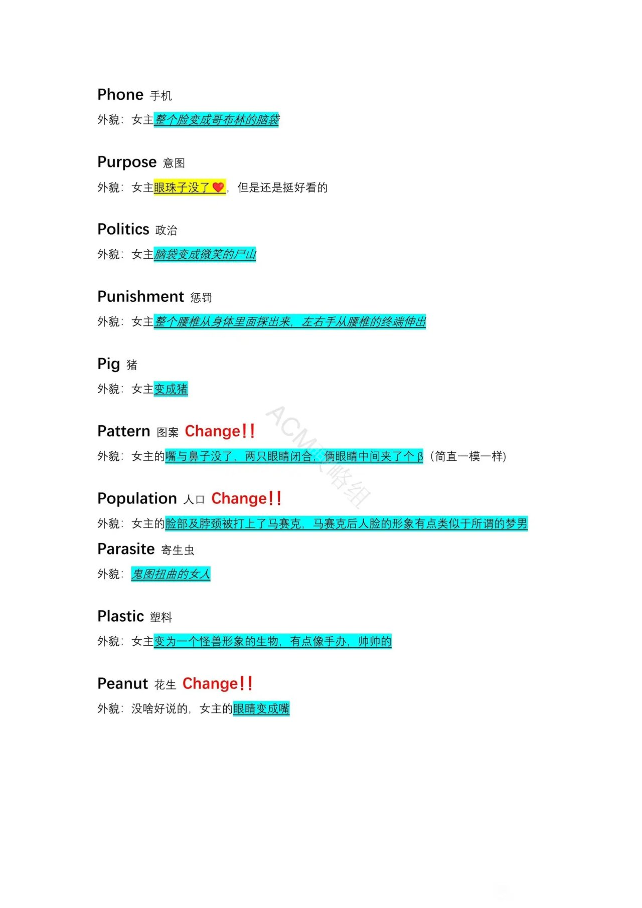 异常咖啡机2单词大全