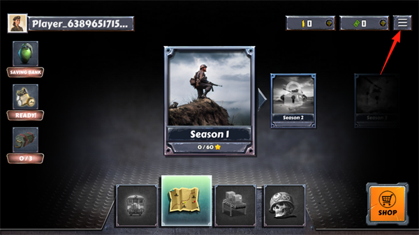 战斗策略塔防游戏菜单界面