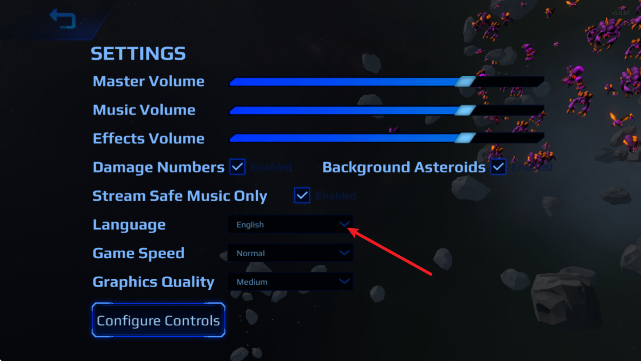 星际幸存者语言选择界面