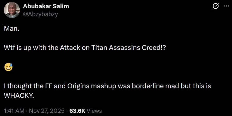 《刺客信条》演员批评进击的巨人联动：简直是胡闹！